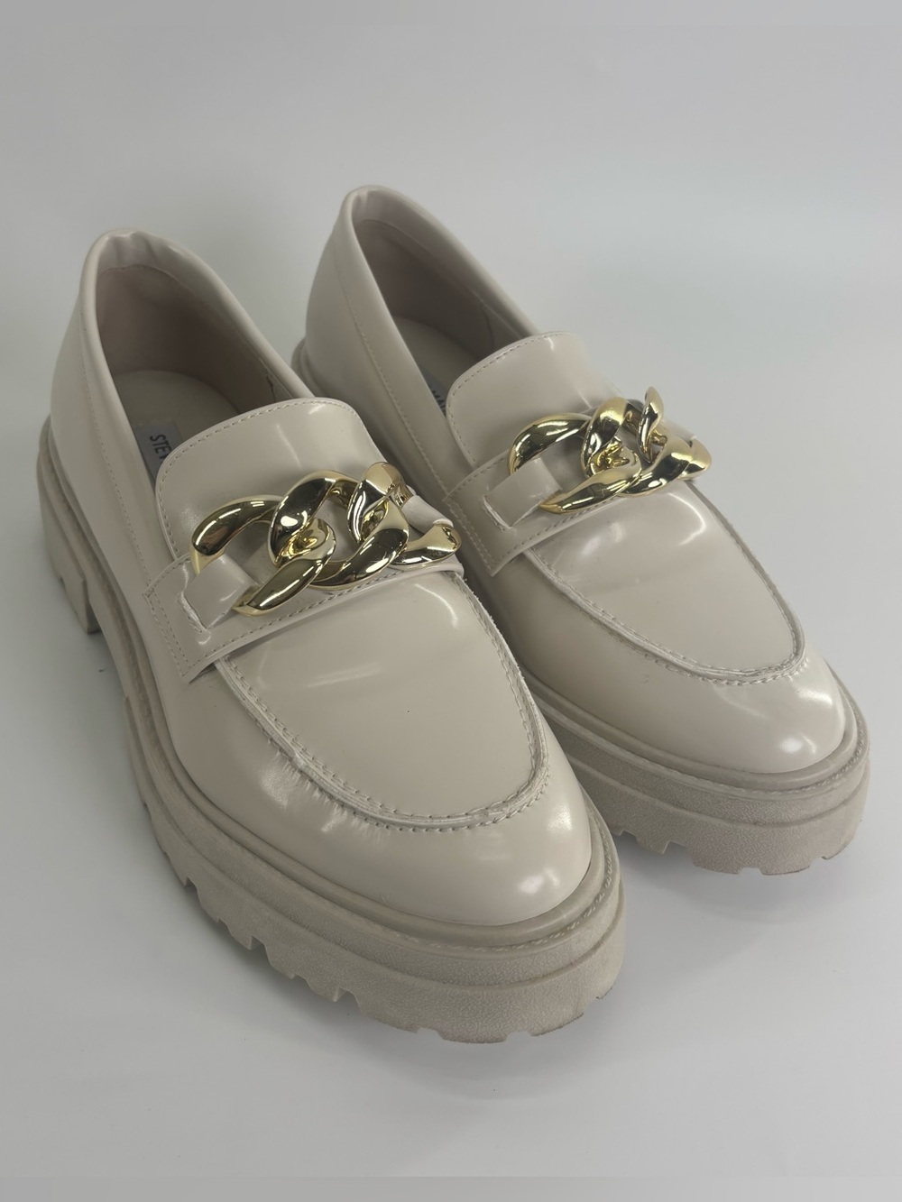 Steve Madden Makira platform loafer 7.5 cream gold - Picture 3 of 14